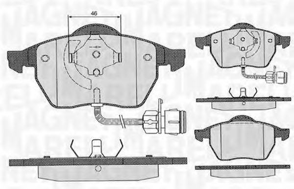 Комплект тормозных колодок, дисковый тормоз 363916060130 MAGNETI MARELLI