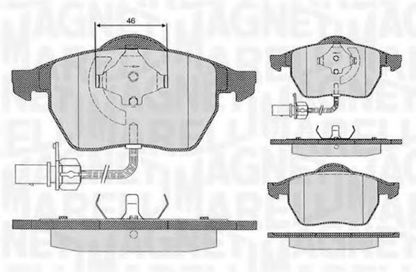 Комплект тормозных колодок, дисковый тормоз 363916060143 MAGNETI MARELLI