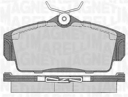 Комплект тормозных колодок, дисковый тормоз 363916060344 MAGNETI MARELLI