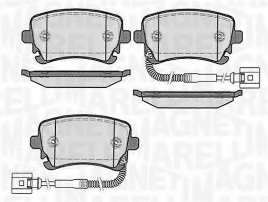 Комплект тормозных колодок, дисковый тормоз 363916060603 MAGNETI MARELLI