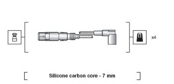 Комплект проводов зажигания 941318111163 MAGNETI MARELLI