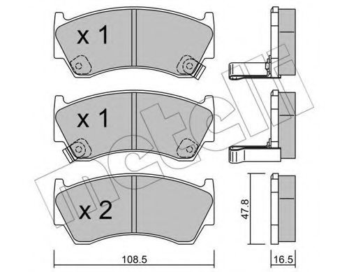 Комплект тормозных колодок, дисковый тормоз 22-0277-0 METELLI