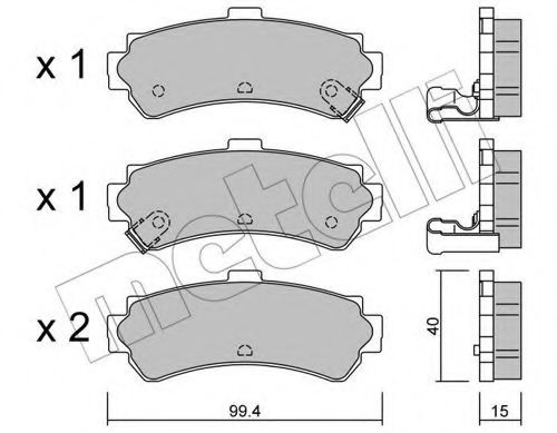 Комплект тормозных колодок, дисковый тормоз 22-0403-0 METELLI