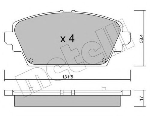 Комплект тормозных колодок, дисковый тормоз 22-0464-0 METELLI