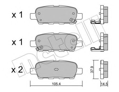 Комплект тормозных колодок, дисковый тормоз 22-0612-0 METELLI
