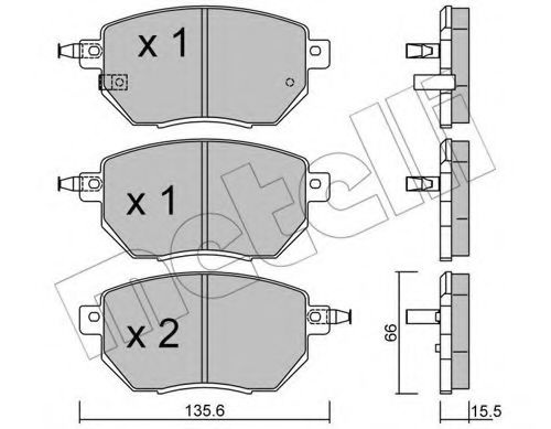 Комплект тормозных колодок, дисковый тормоз 22-0741-0 METELLI