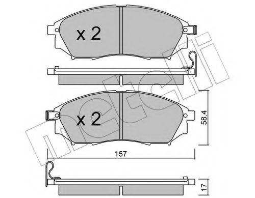Комплект тормозных колодок, дисковый тормоз 22-0819-0 METELLI