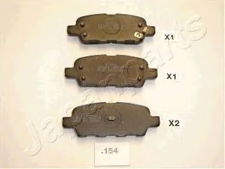 Комплект тормозных колодок, дисковый тормоз PP-154AF JAPANPARTS