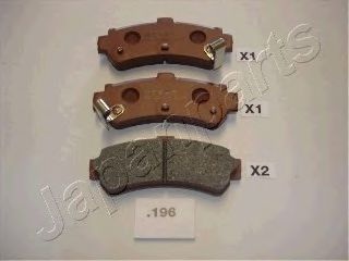 Комплект тормозных колодок, дисковый тормоз PP-196AF JAPANPARTS