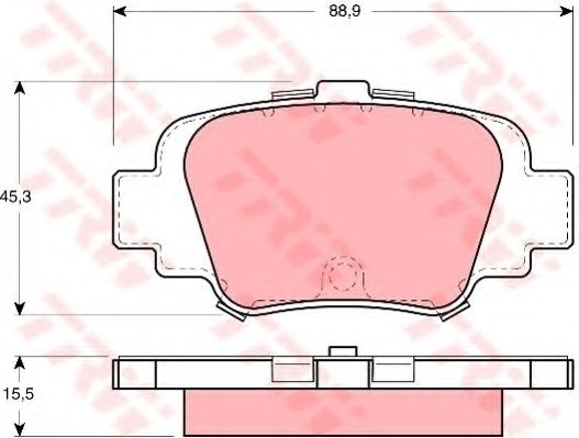 Комплект тормозных колодок, дисковый тормоз GDB1060 TRW