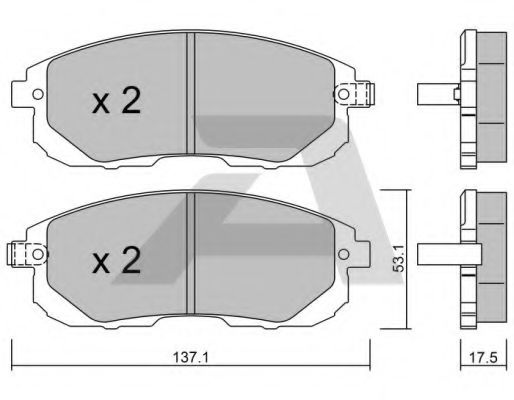 Комплект тормозных колодок, дисковый тормоз BPNI-1005 AISIN