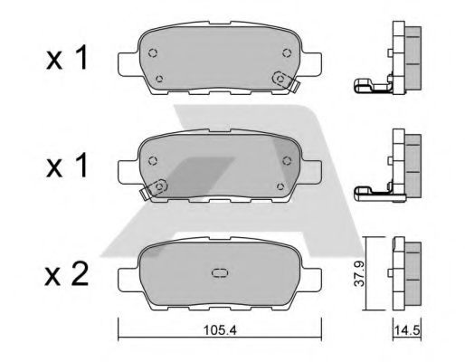 Комплект тормозных колодок, дисковый тормоз BPNI-2001 AISIN