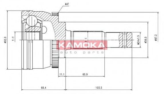 Шарнирный комплект, приводной вал 7080 KAMOKA