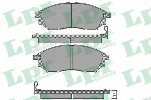 Комплект тормозных колодок, дисковый тормоз 05P1406 LPR