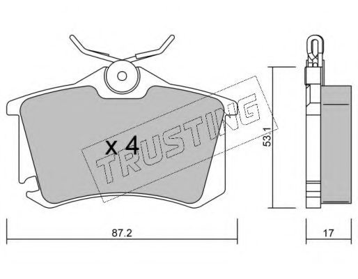 Комплект тормозных колодок, дисковый тормоз 102.5 TRUSTING