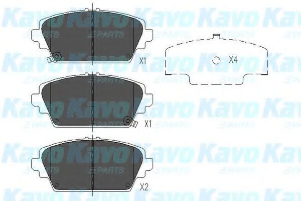 Комплект тормозных колодок, дисковый тормоз KBP-2012 KAVO PARTS
