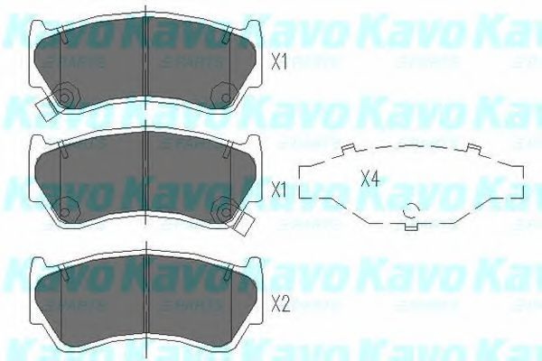 Комплект тормозных колодок, дисковый тормоз KBP-6508 KAVO PARTS