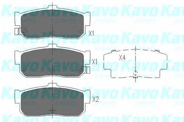 Комплект тормозных колодок, дисковый тормоз KBP-6513 KAVO PARTS
