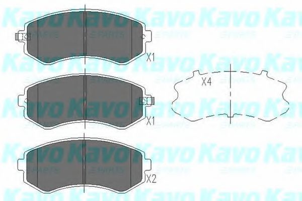 Комплект тормозных колодок, дисковый тормоз KBP-6514 KAVO PARTS