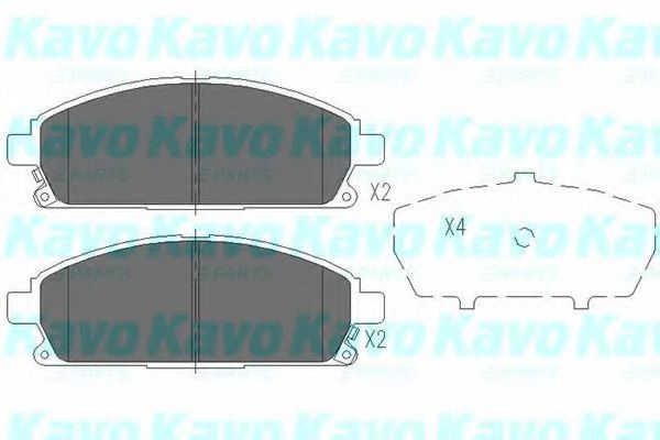 Комплект тормозных колодок, дисковый тормоз KBP-6516 KAVO PARTS