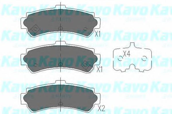 Комплект тормозных колодок, дисковый тормоз KBP-6550 KAVO PARTS