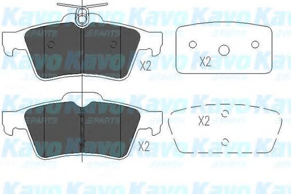 Комплект тормозных колодок, дисковый тормоз KBP-6554 KAVO PARTS