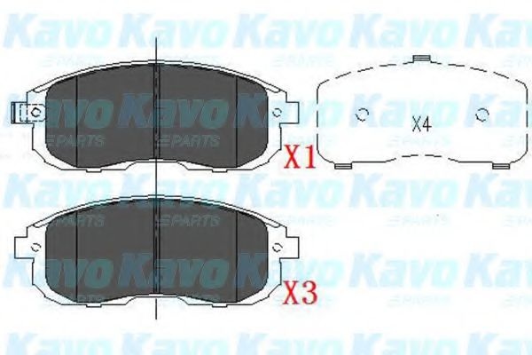 Комплект тормозных колодок, дисковый тормоз KBP-6557 KAVO PARTS