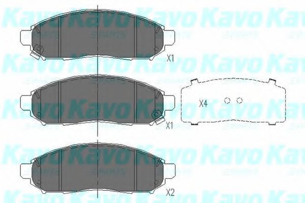 Комплект тормозных колодок, дисковый тормоз KBP-6574 KAVO PARTS