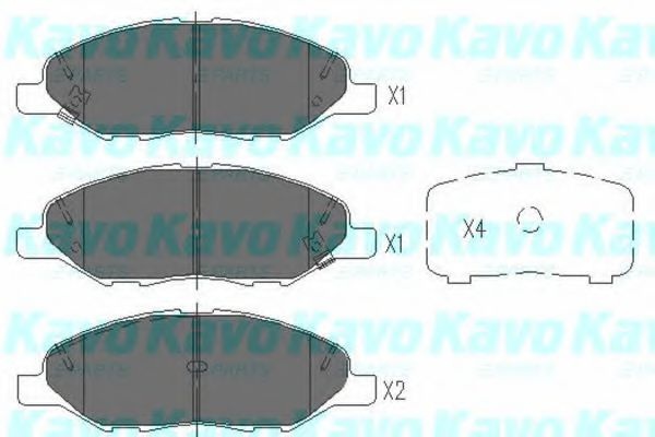 Комплект тормозных колодок, дисковый тормоз KBP-6578 KAVO PARTS