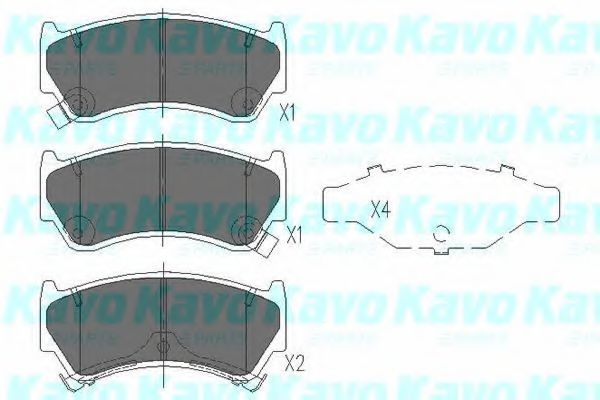 Комплект тормозных колодок, дисковый тормоз KBP-6587 KAVO PARTS