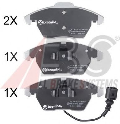 Комплект тормозных колодок, дисковый тормоз 37414S A.B.S.