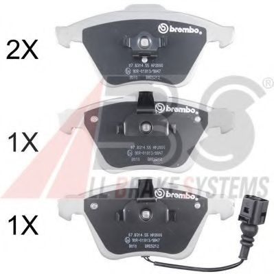 Комплект тормозных колодок, дисковый тормоз 37426S A.B.S.