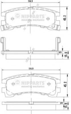Комплект тормозных колодок, дисковый тормоз J3611028 NIPPARTS