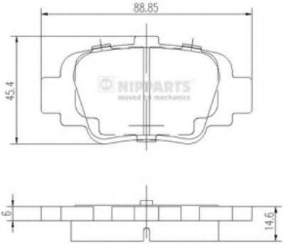 Комплект тормозных колодок, дисковый тормоз J3611035 NIPPARTS