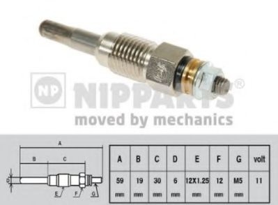 Свеча накаливания J5715013 NIPPARTS