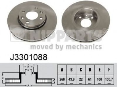 Тормозной диск J3301088 NIPPARTS