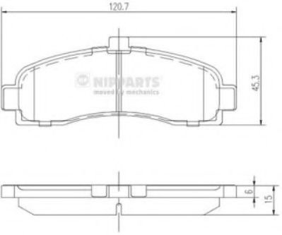 Комплект тормозных колодок, дисковый тормоз J3601053 NIPPARTS
