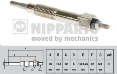 Свеча накаливания J5711016 NIPPARTS
