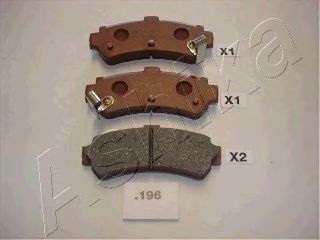 Комплект тормозных колодок, дисковый тормоз 51-01-196 ASHIKA