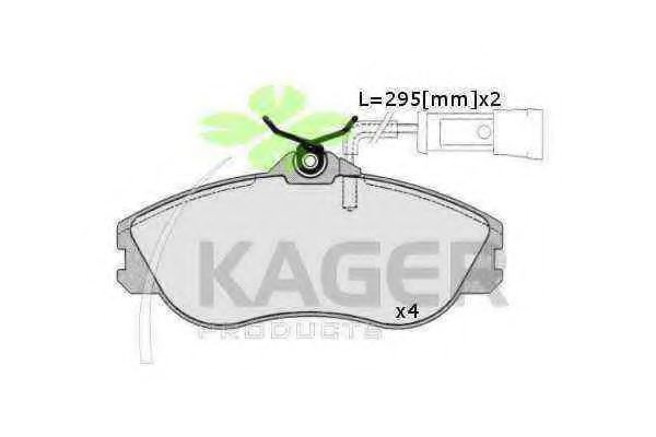 Комплект тормозных колодок, дисковый тормоз 35-0197 KAGER