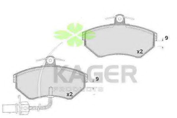Комплект тормозных колодок, дисковый тормоз 35-0466 KAGER