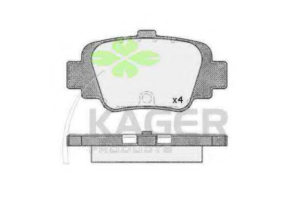 Комплект тормозных колодок, дисковый тормоз 35-0599 KAGER