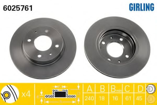 Тормозной диск 6025761 GIRLING