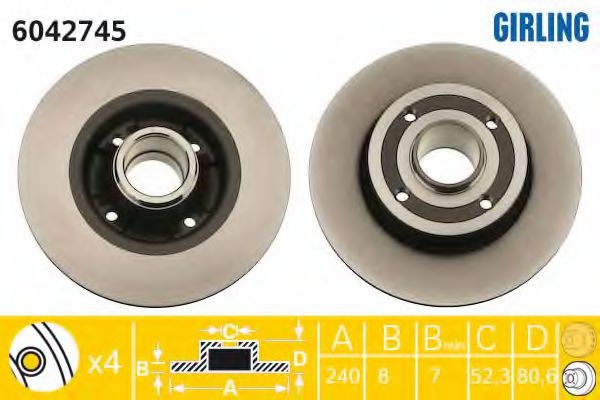 Тормозной диск 6042745 GIRLING