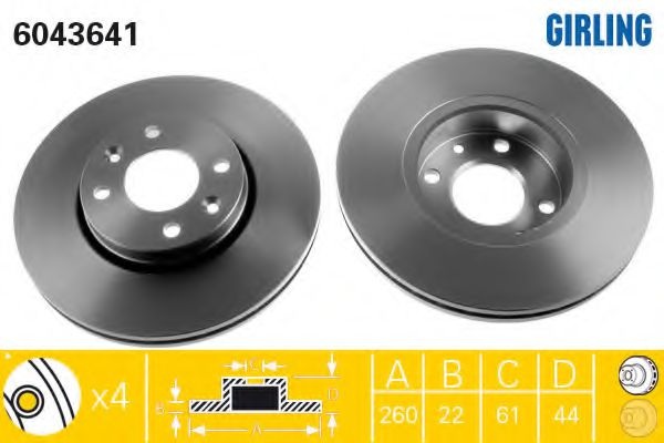 Тормозной диск 6043641 GIRLING