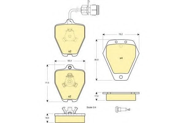 Комплект тормозных колодок, дисковый тормоз 6113291 GIRLING
