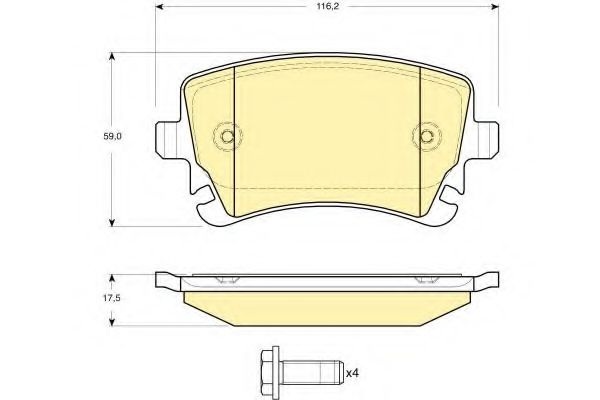Комплект тормозных колодок, дисковый тормоз 6115161 GIRLING
