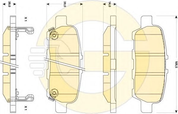 Комплект тормозных колодок, дисковый тормоз 6135079 GIRLING