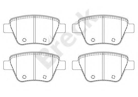 Комплект тормозных колодок, дисковый тормоз 24563 00 704 00 BRECK