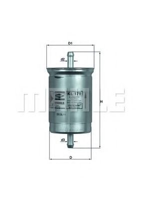 Топливный фильтр KL 171 MAHLE ORIGINAL